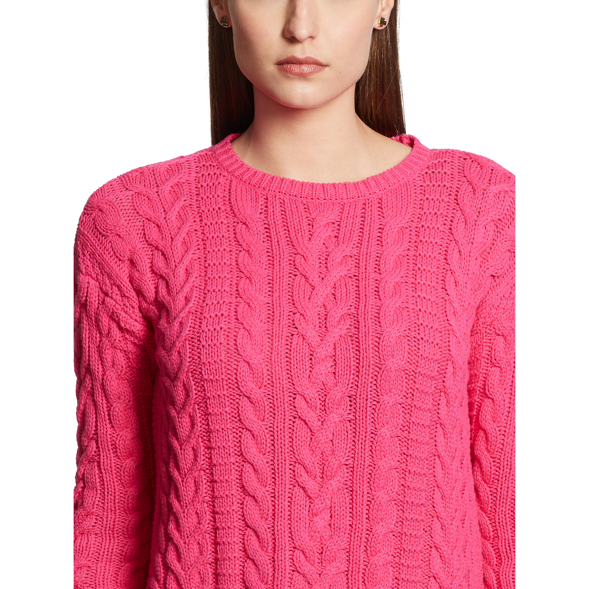 Ralph Lauren Cable-knit Cotton Sweater in Pink - Lyst