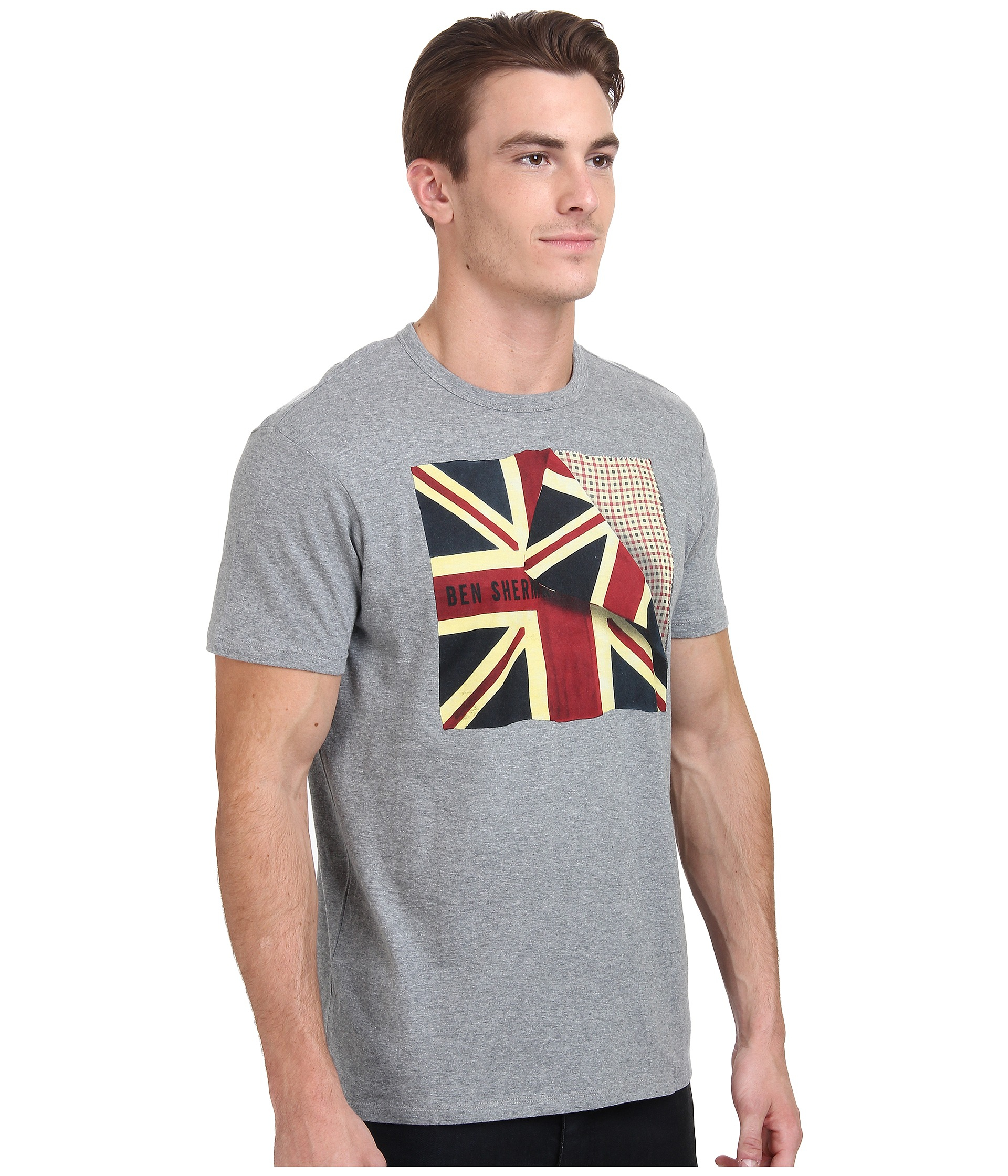 Ben sherman Short Sleeve Folded Flag Tee Shirt Mb11468 in Gray for Men ...