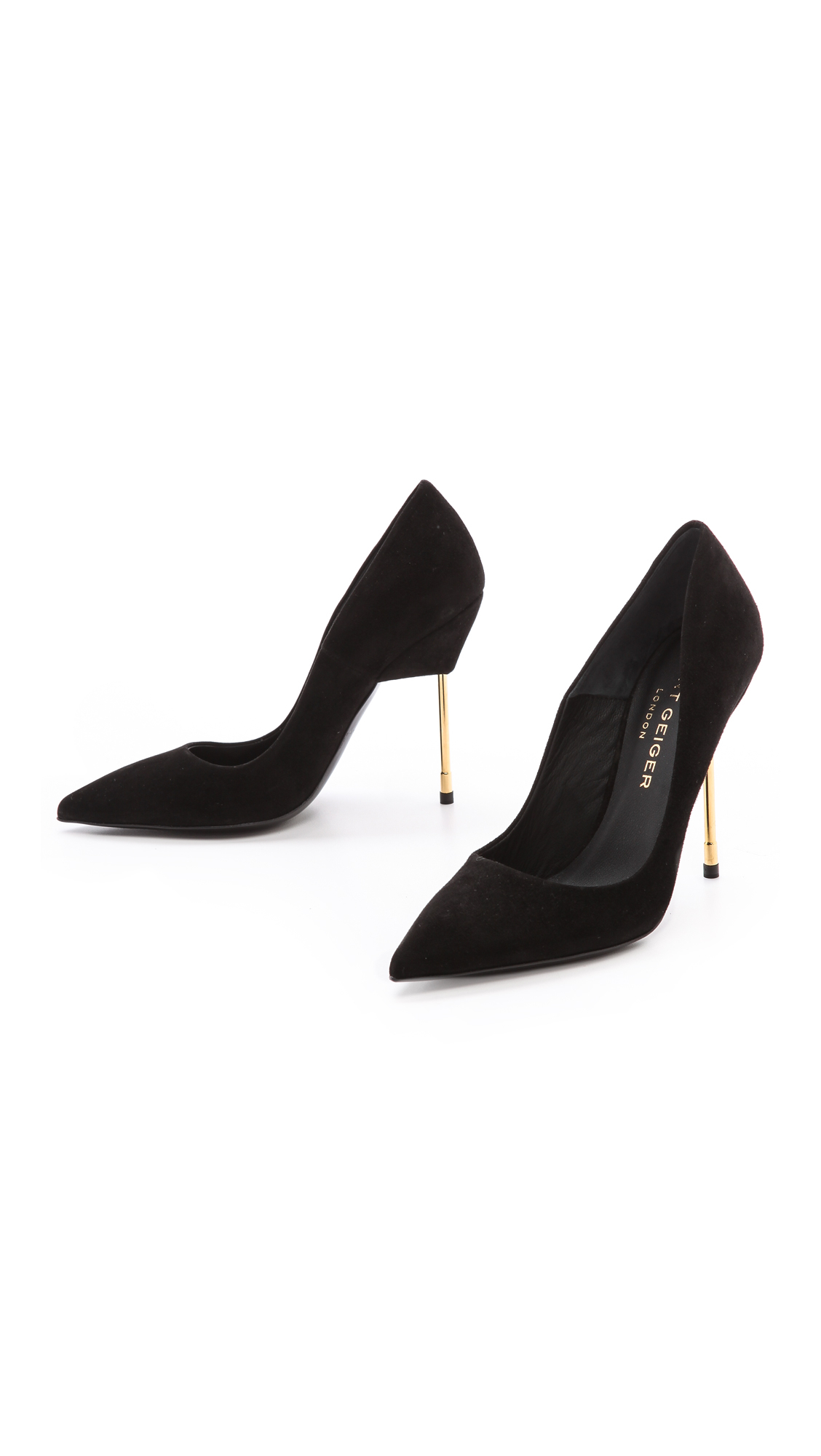 Kurt Geiger Britton Suede Pumps Black | Lyst