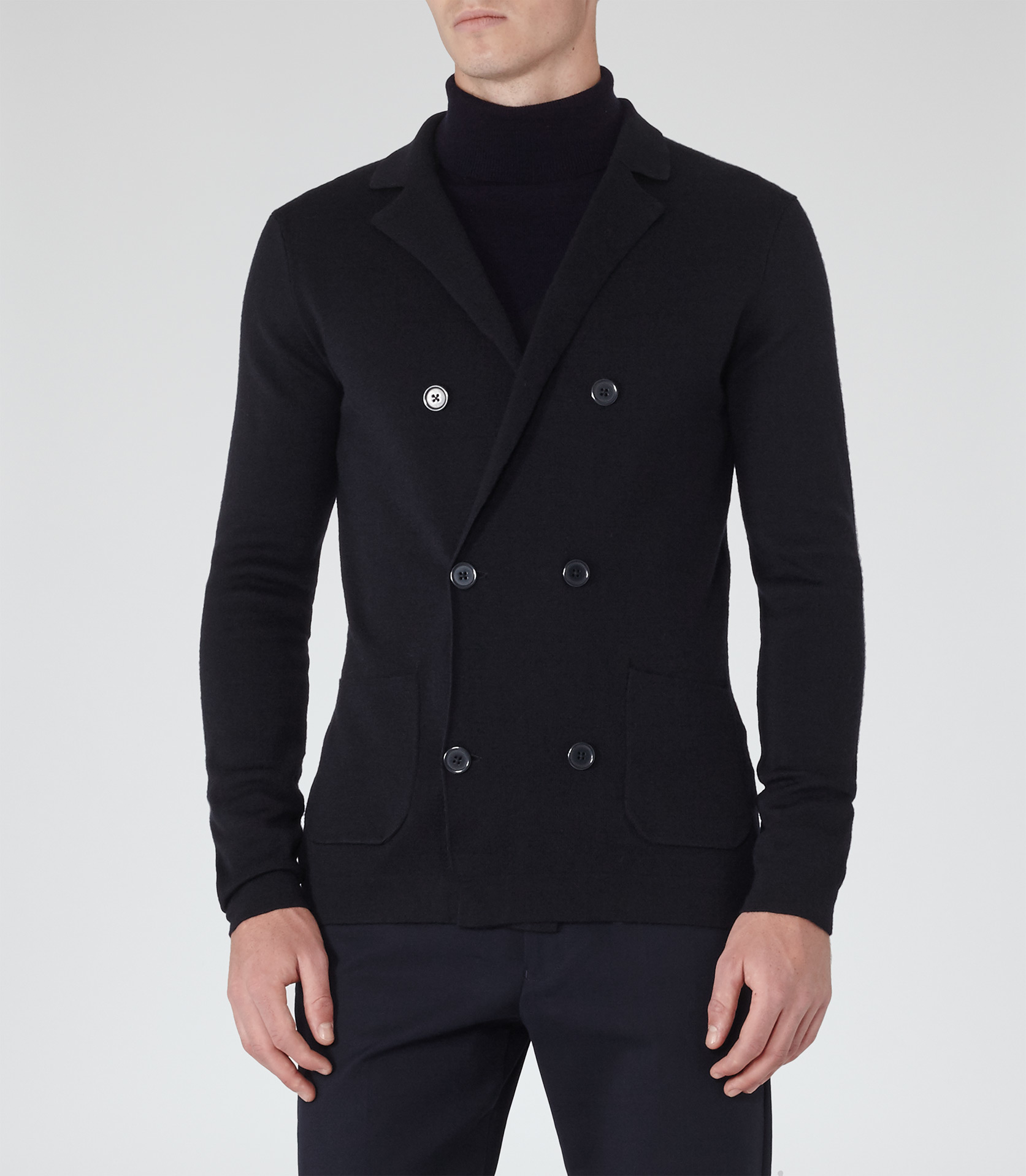 Reiss Camelot Double breasted Cardigan in Blue for Men Lyst