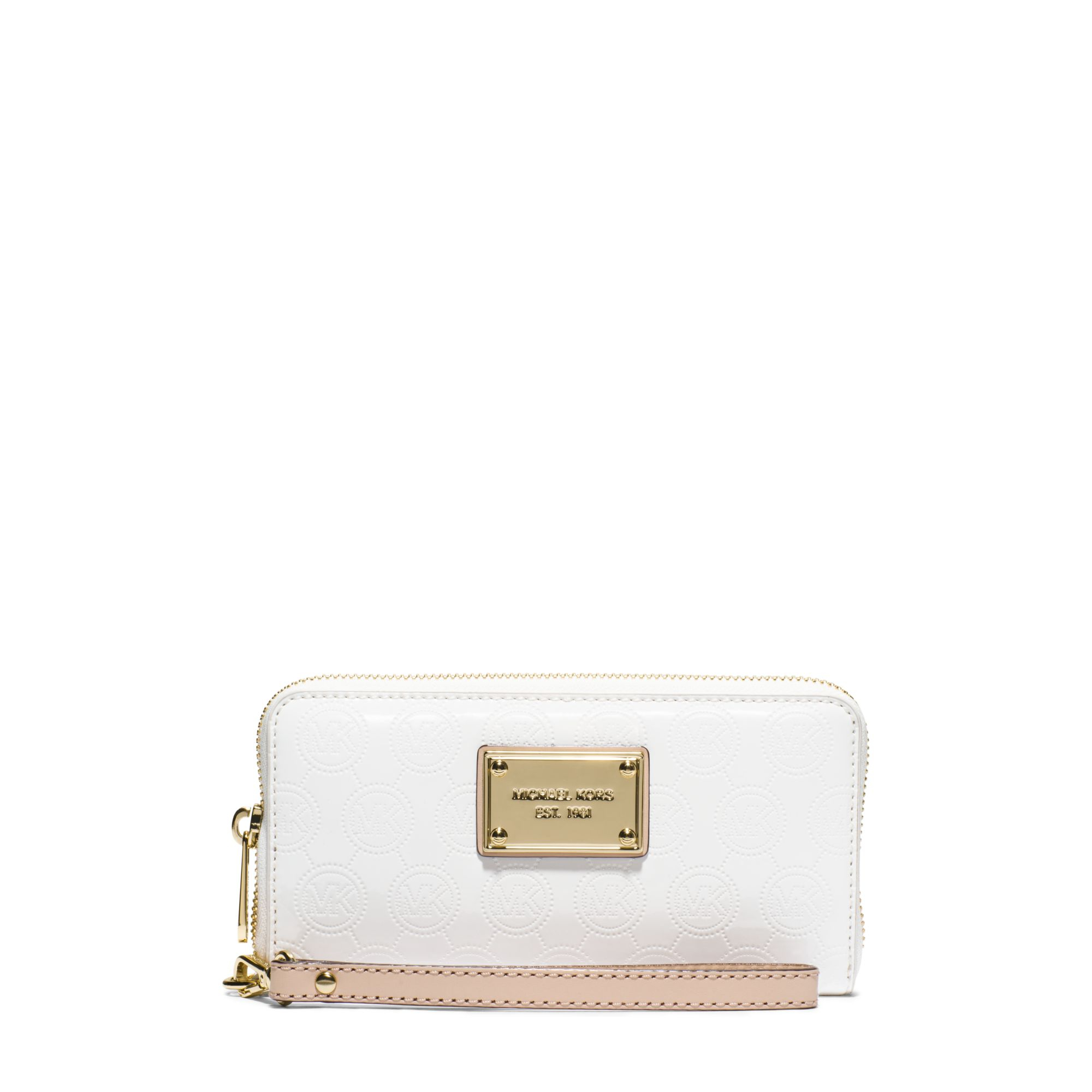 michael kors white patent leather purse