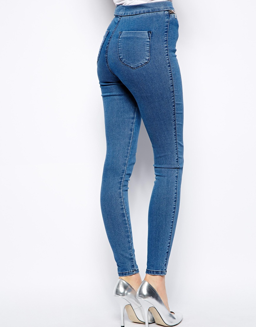 high waisted denim jeggings
