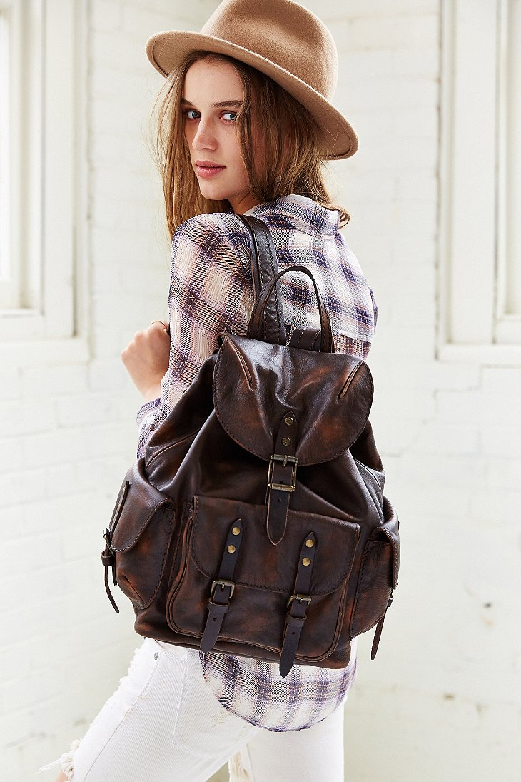 Ferrara Brown Vegan Leather Backpack