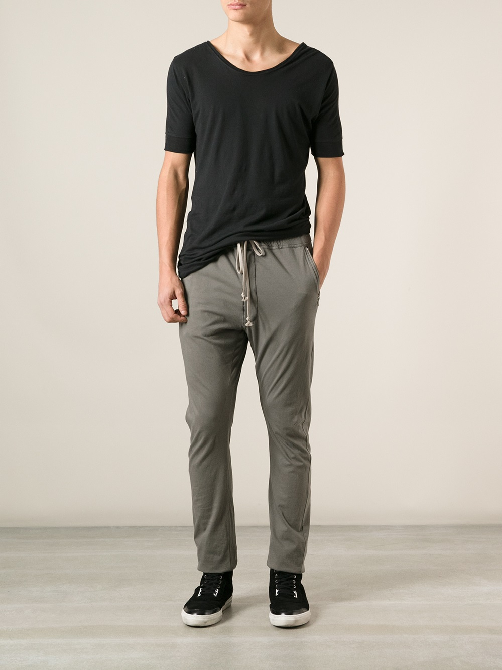 rick owens red leather pants
