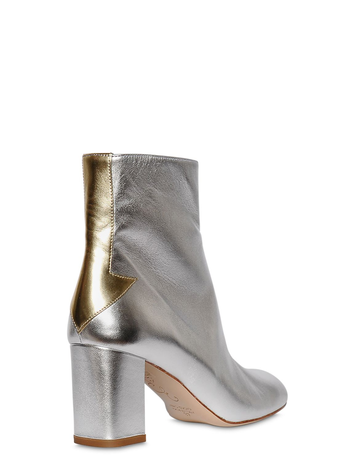 Camilla Elphick 75mm Silver Lining Leather Boots in Metallic | Lyst UK