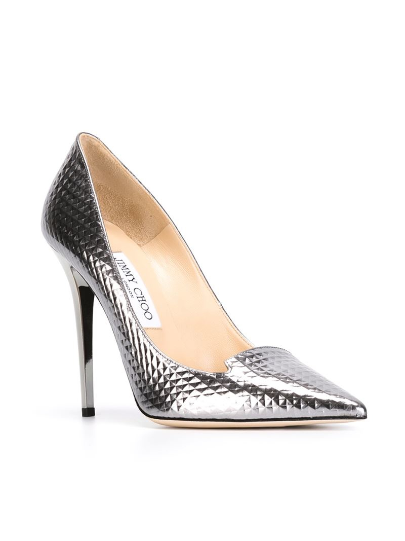 jimmy choo metallic heels