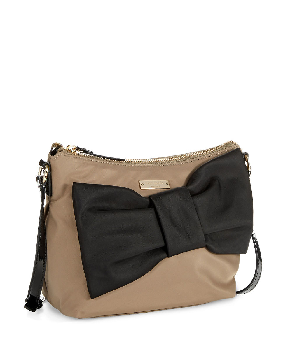 Kate spade Polka-Dot Print Crossbody Bag in Brown (Warm Putty/Black) | Lyst