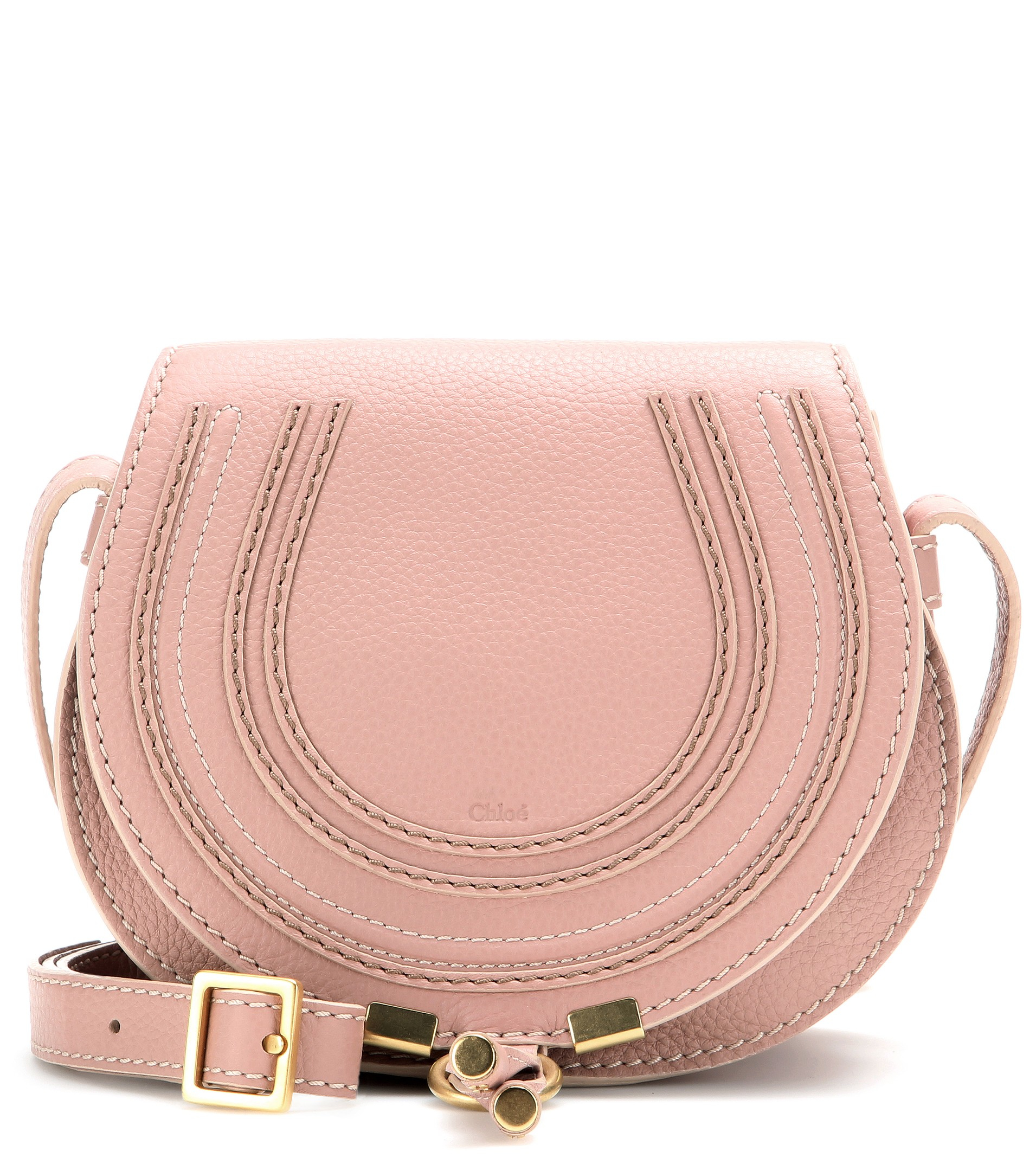 Chlo Marcie Small Leather Shoulder Bag in Pink (Anemone Pink) | Lyst  
