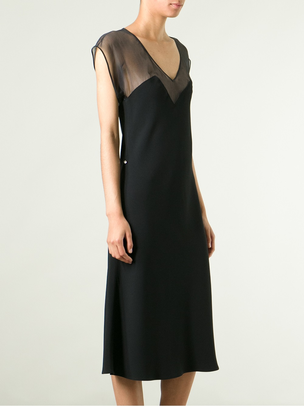 Sonia rykiel 90S Sheer Top Panel Dress in Black | Lyst