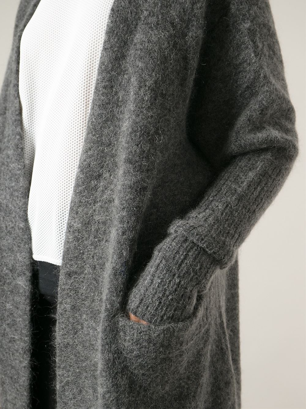 Acne Studios 'Raya' Long Cardigan in Grey (Gray) - Lyst