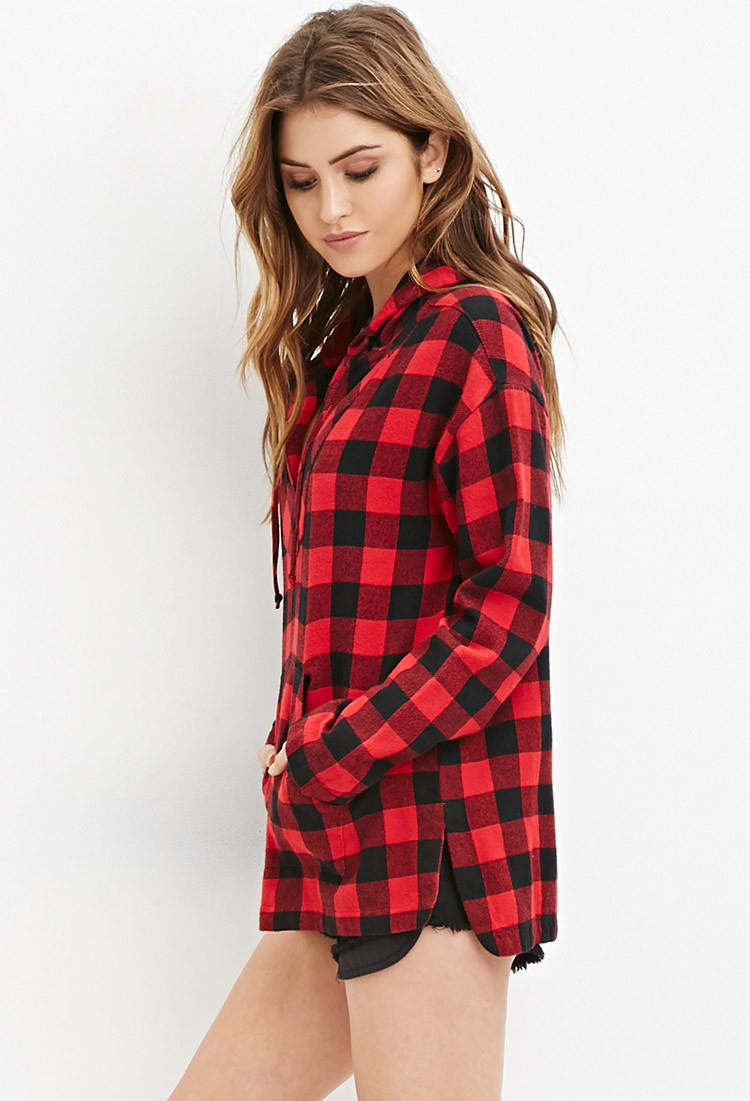 women's buffalo plaid hoodie