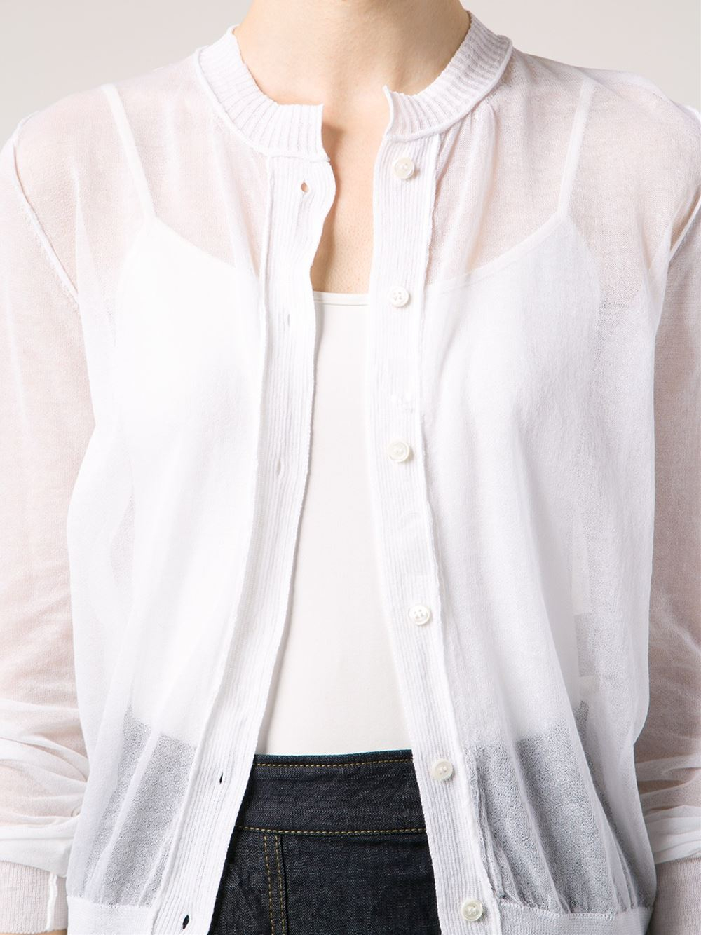 sheer white cardigan