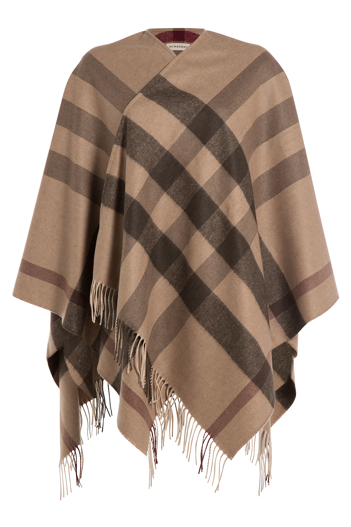 Lyst - Burberry Printed Cashmere-merino Wool Cape - Multicolor in Brown