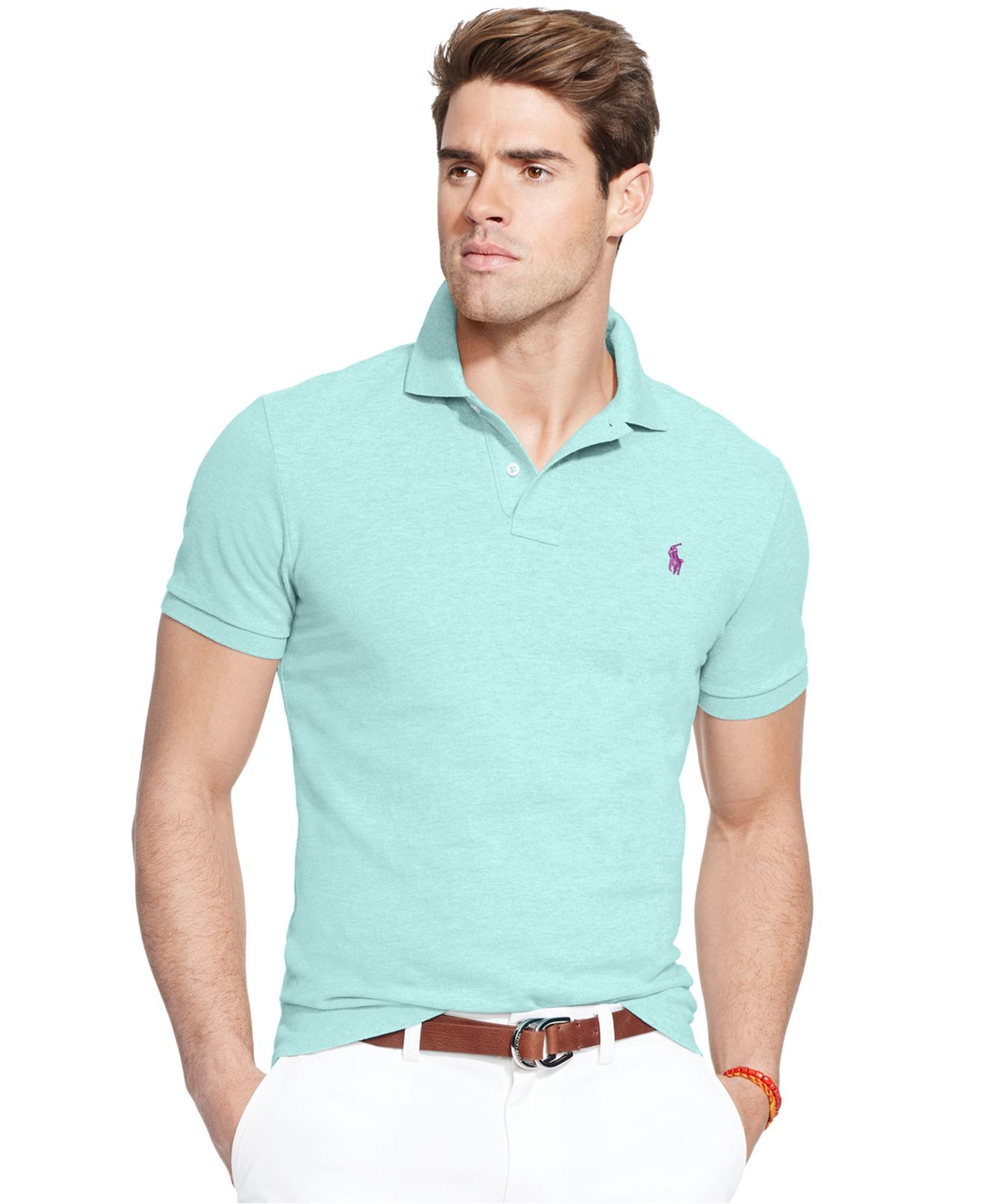 Polo Ralph Lauren Classic-fit Mesh Polo in Blue for Men - Lyst