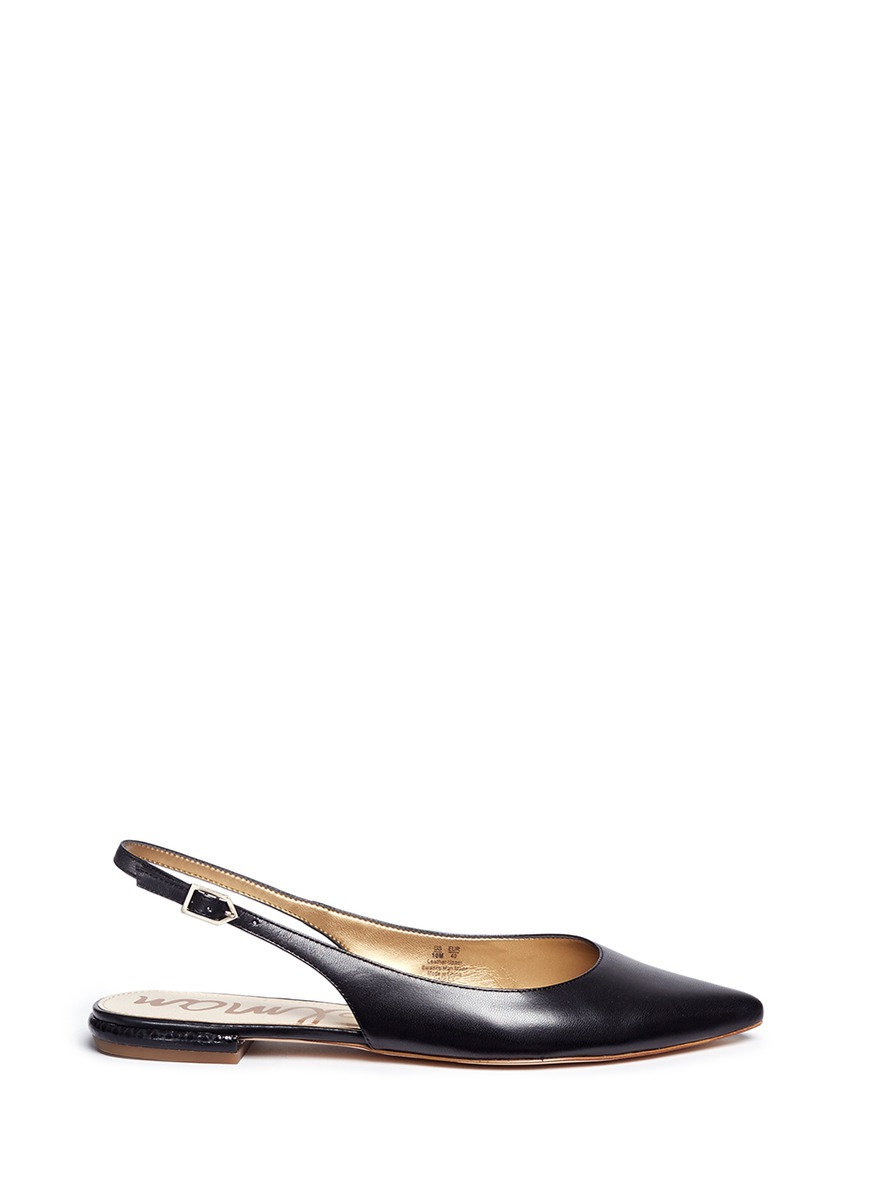 black flat slingbacks