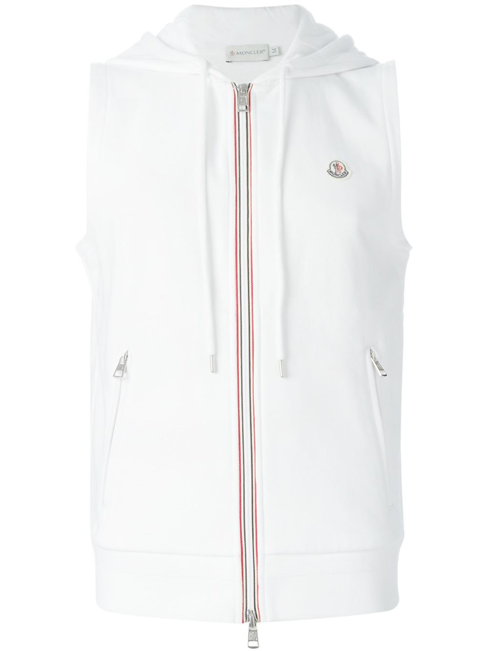 Moncler Sleeveless Sweatshirt in White 