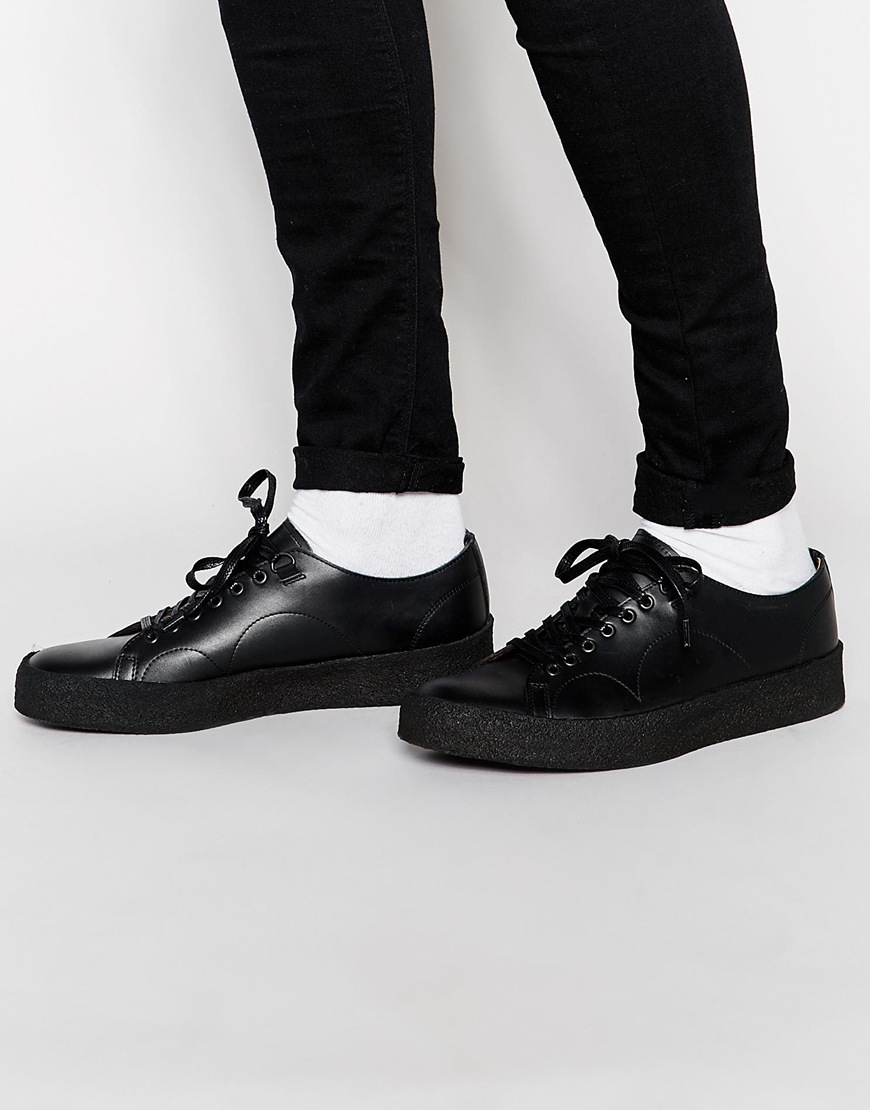 Fred Perry X George Cox Leather Sneakers - Black for Men | Lyst Canada
