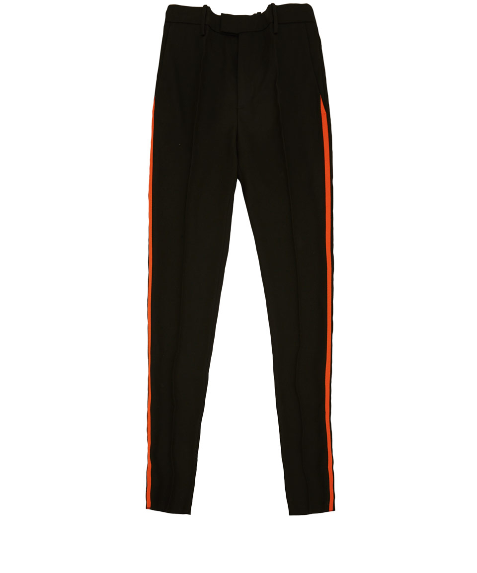 black pants orange stripe