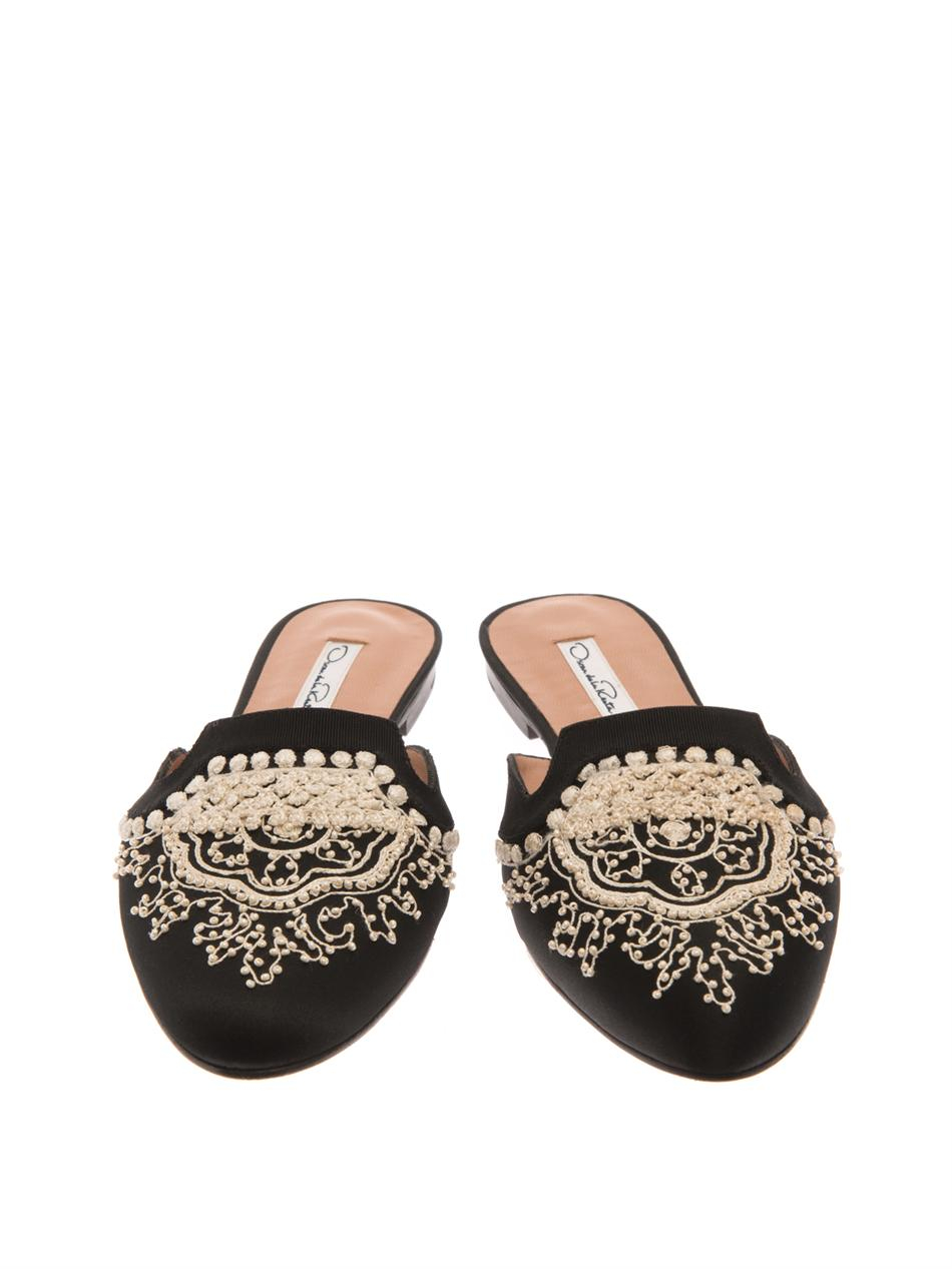 oscar de la renta slippers oscar de la renta mule slippers in black lyst oscar de la renta slippers oscar de la renta mule slippers in black lyst