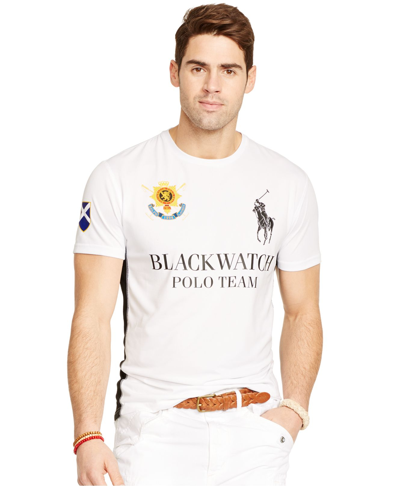 Polo Ralph Lauren Black Watch Performance Jersey Crew-neck T-shirt in White  for Men | Lyst