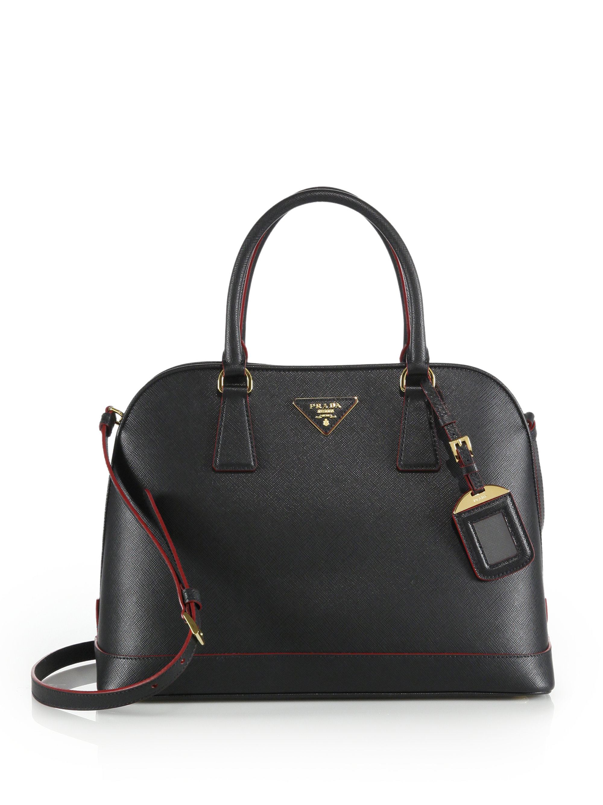 prada leather satchel, prada multicolor handbag