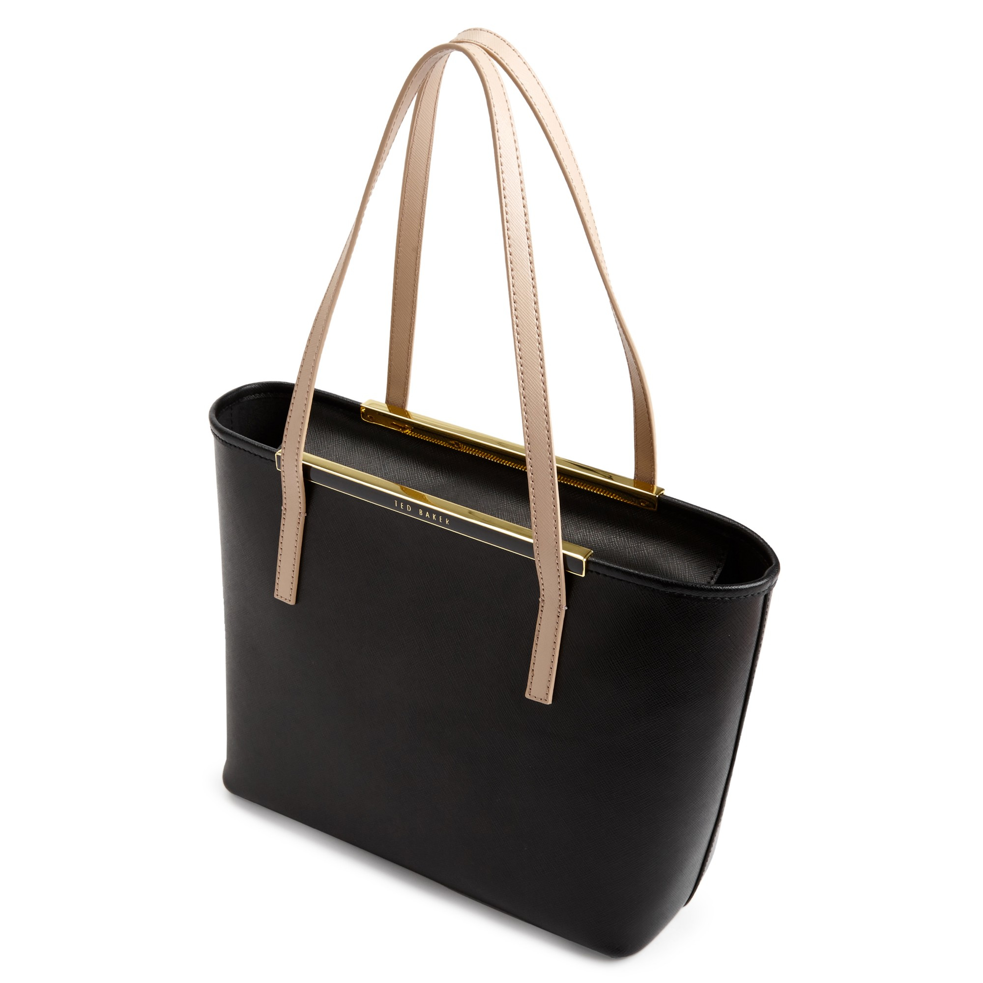 Ted baker Estele Crosshatch Small Leather Shopper Bag in Black | Lyst
