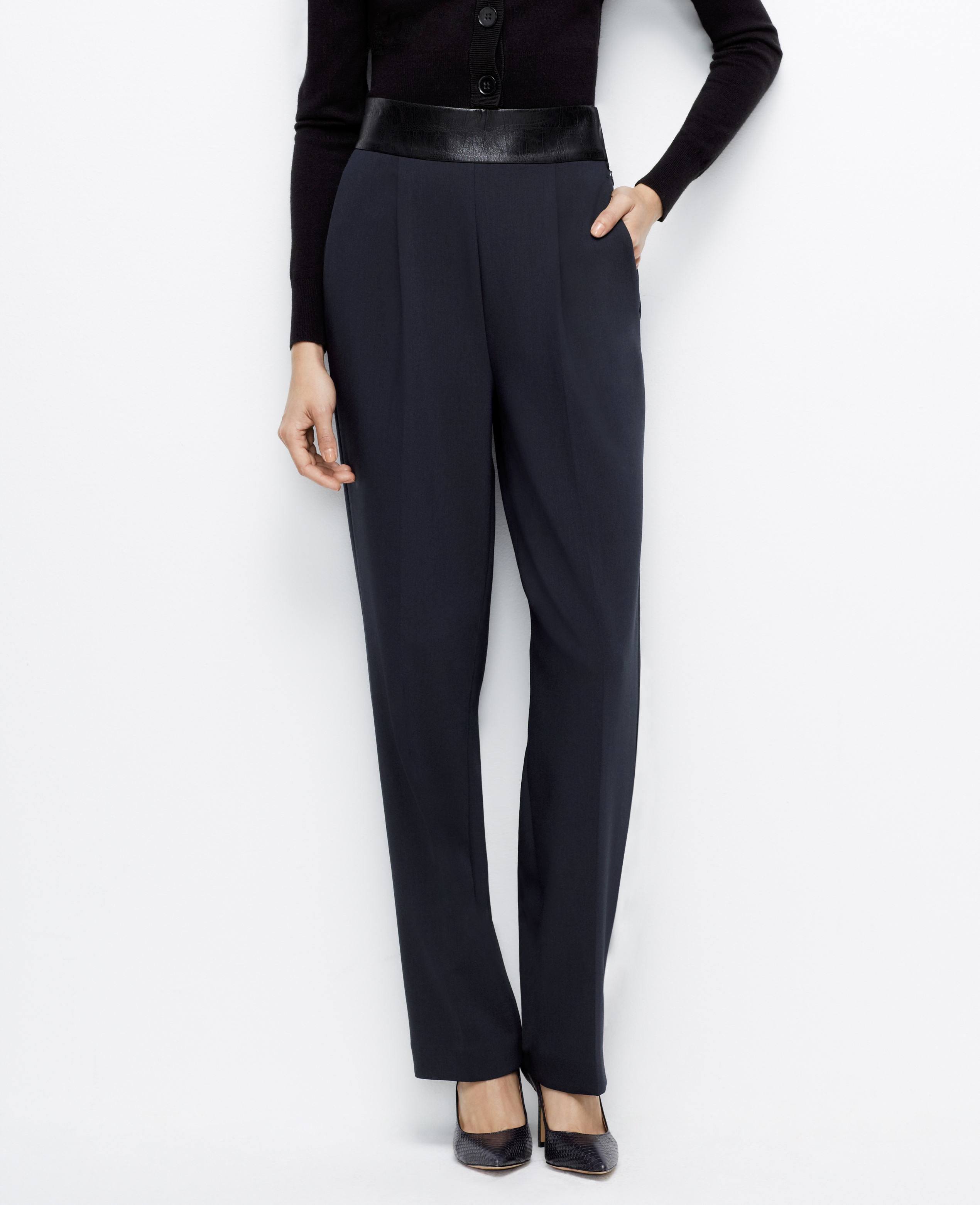 Lyst - Ann Taylor High Waisted Pants in Black