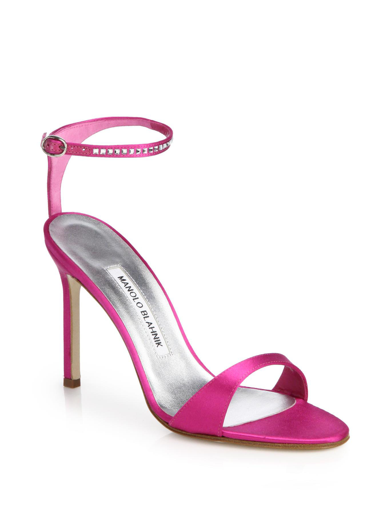 manolo blahnik pink satin