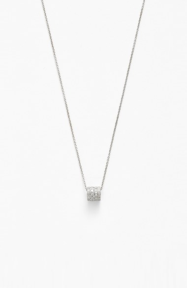 Roberto Coin Diamond Barrel Pendant Necklace In White Gold - Silver Barrel Pendant Necklace Roberto Coin Diamond Barrel Pendant Necklace In White Gold - Silver Barrel Pendant Necklace