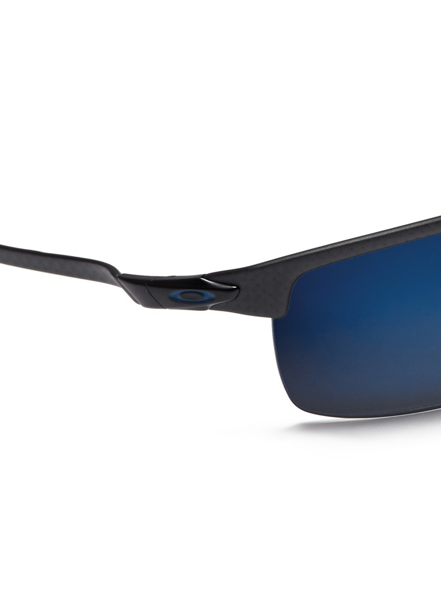 Oakley 'carbon Bladetm' Carbon Fibre Polarised Mirror Sunglasses in Grey, Blue (Gray) for Men | Lyst
