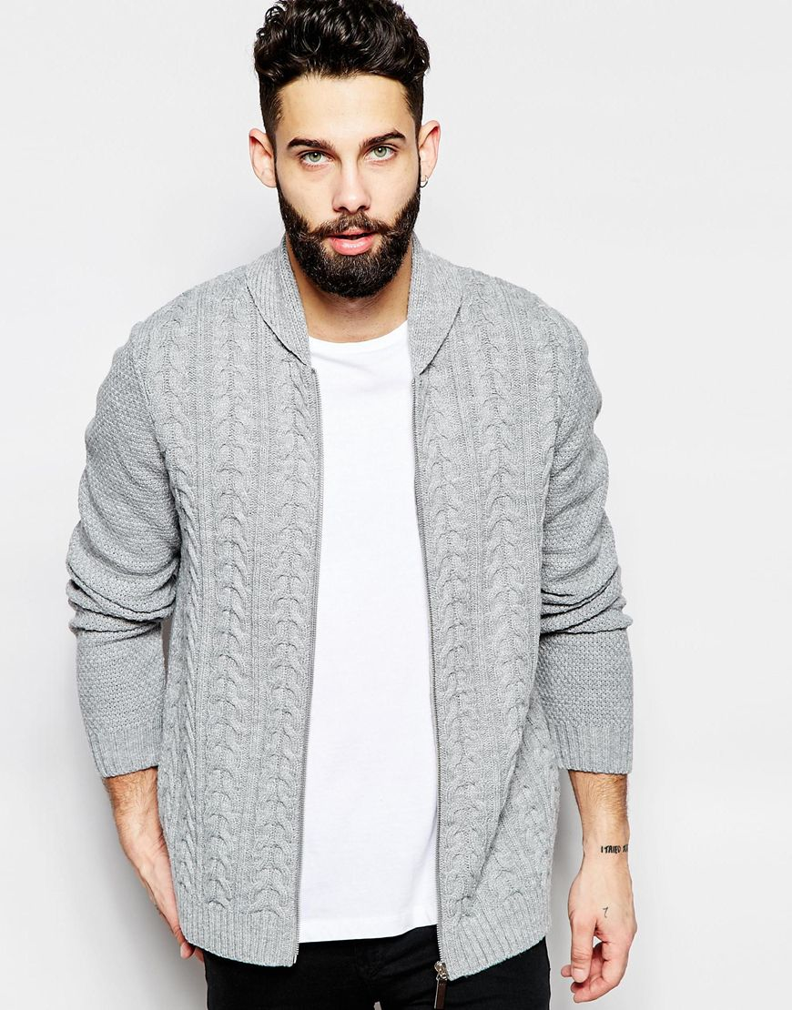 knitted bomber jacket mens