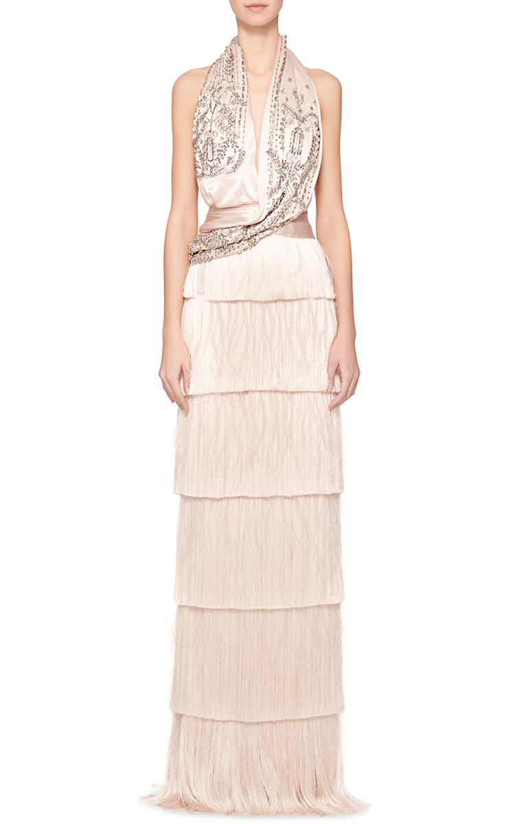marchesa notte fringe gown