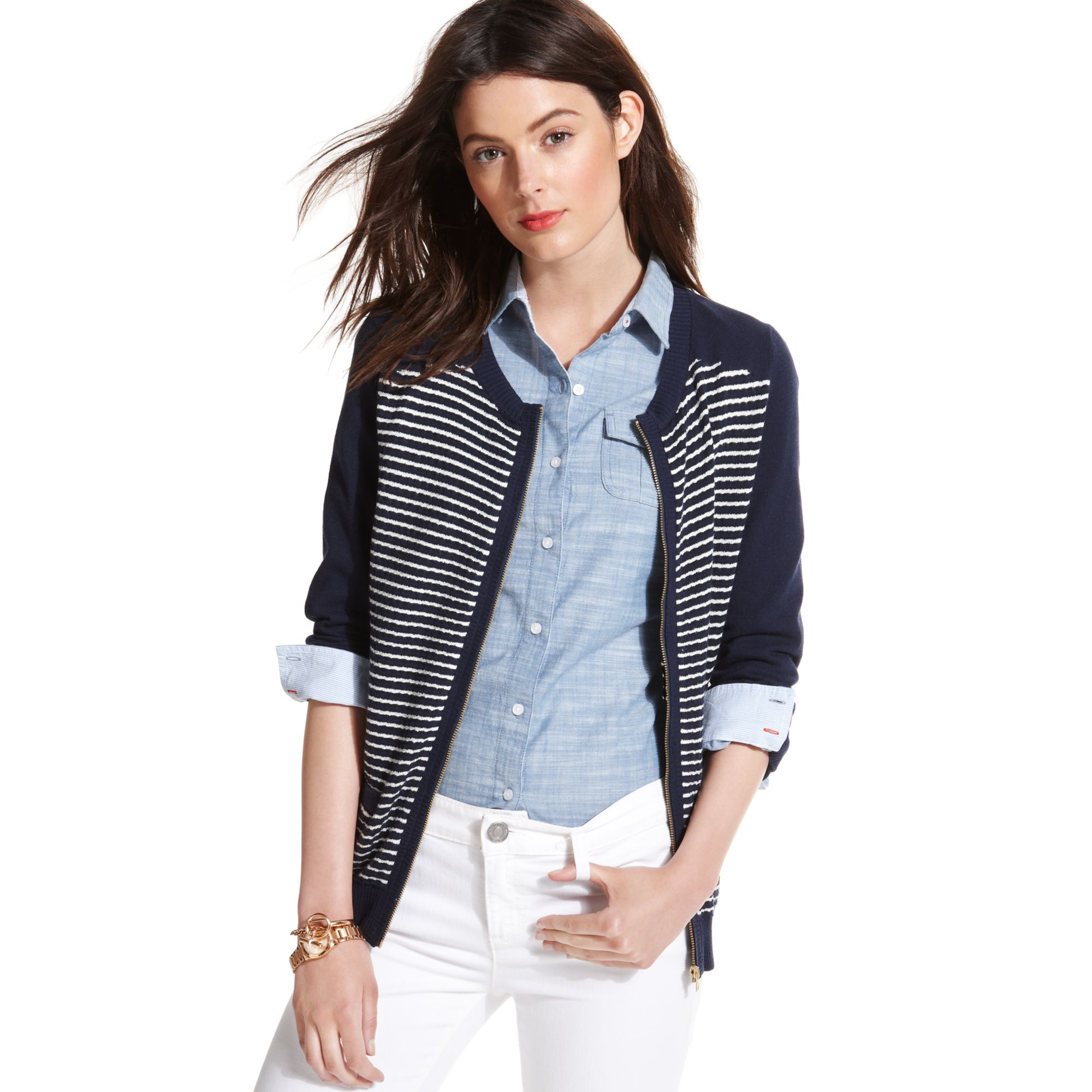 tommy hilfiger zip up cardigan