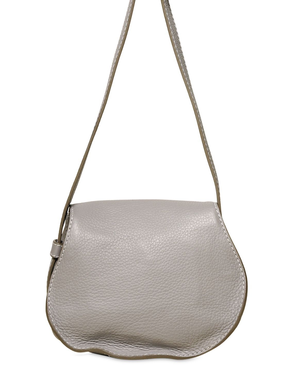 Chloé Small Marcie Leather Crossbody Bag in Gray - Lyst