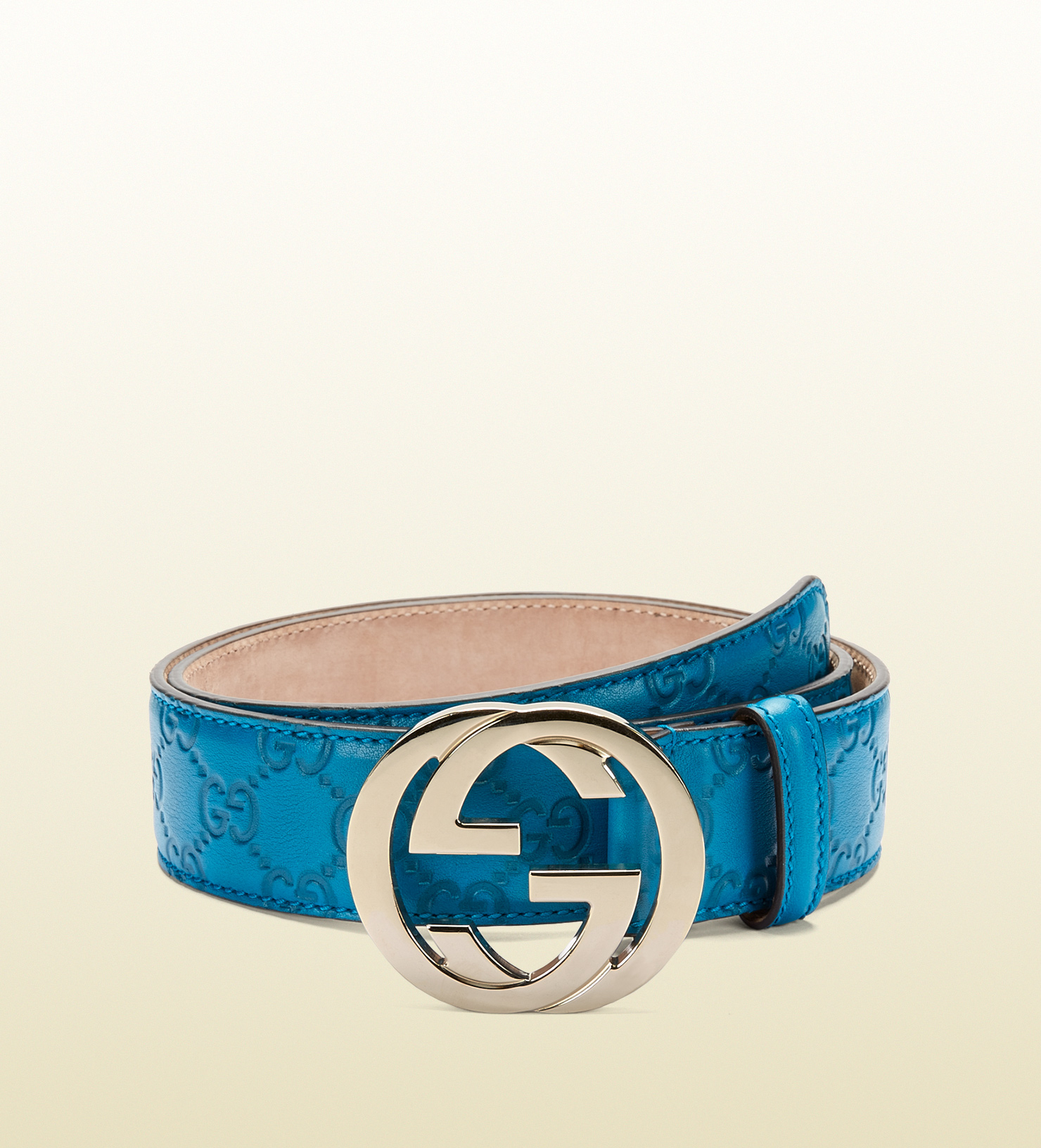 Gucci Belt with Interlocking G Buckle in Blue | Lyst