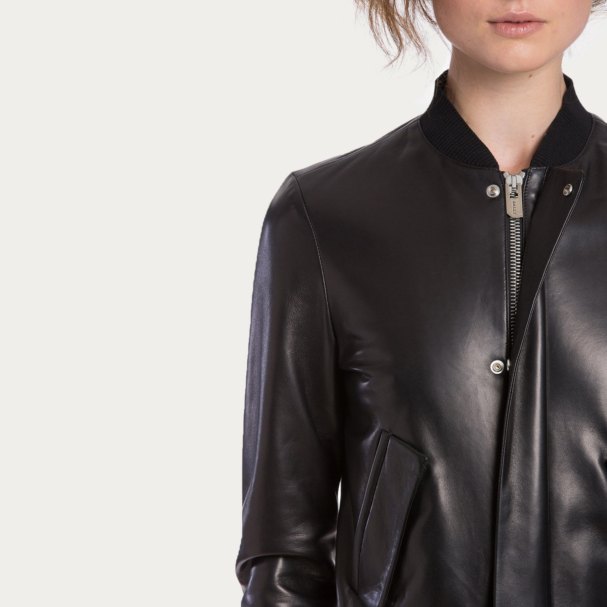 bally leather jacket womens
