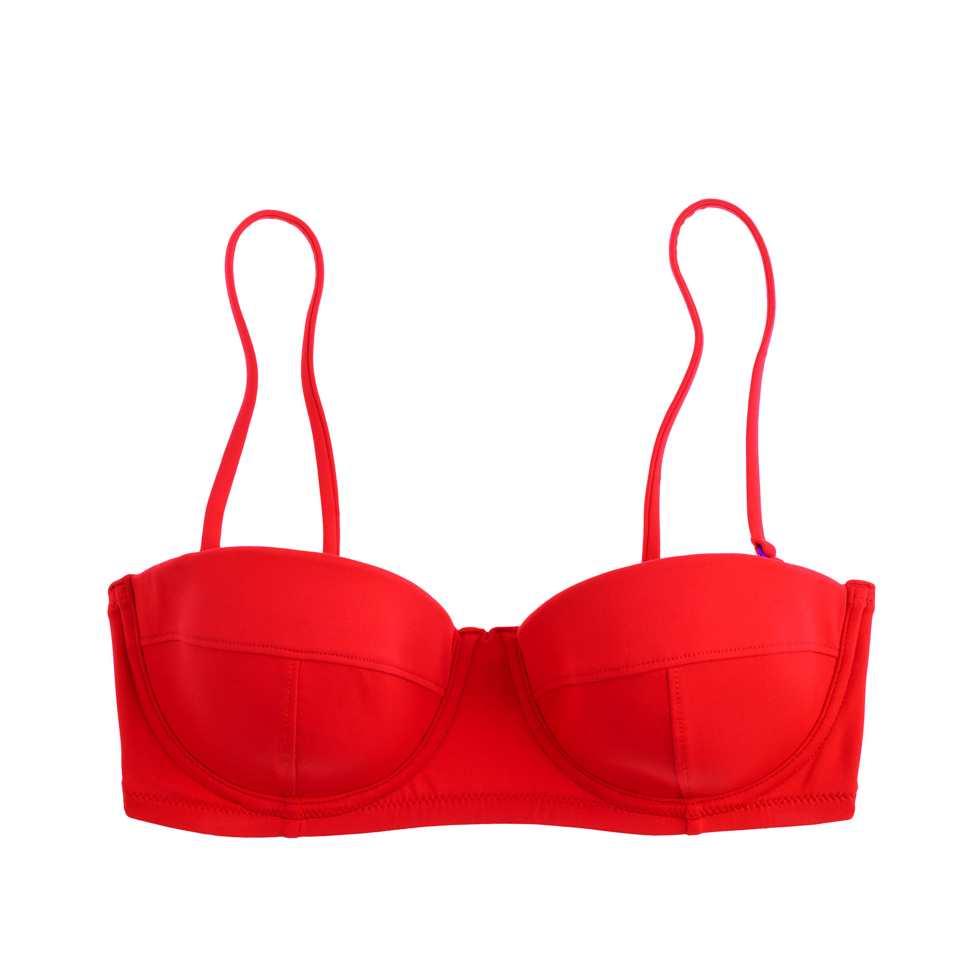 J.crew Italian Matte Underwire Bikini Top in Red | Lyst