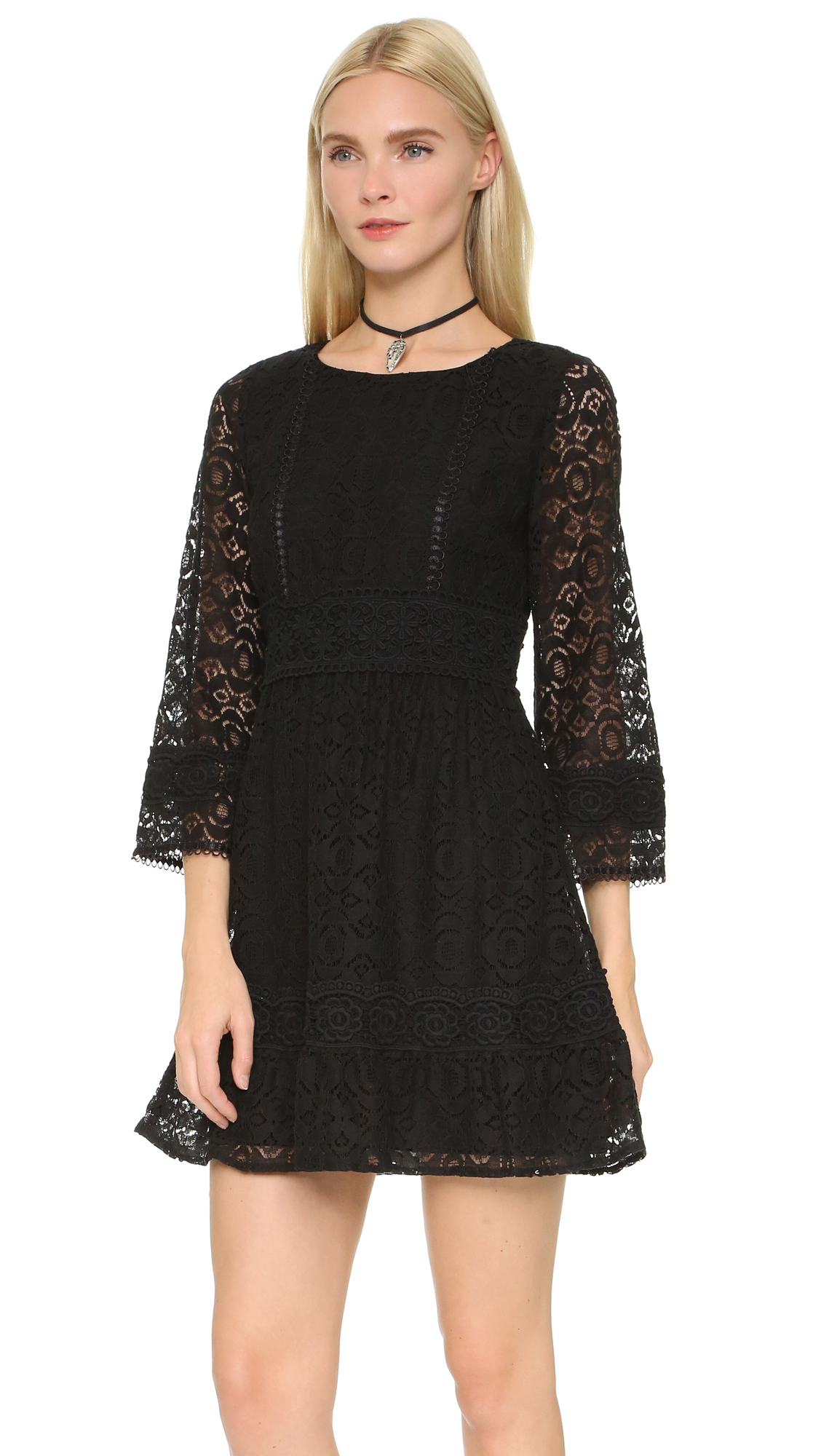 Anna Sui Lace Dress in Black | Lyst