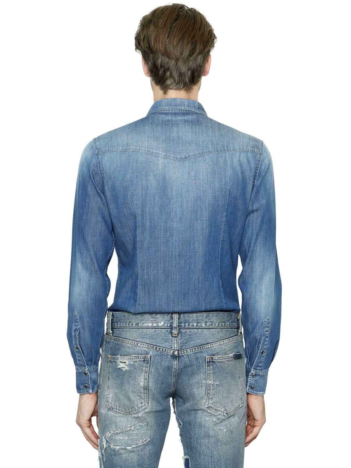 Embroidered Denim Western Shirt 