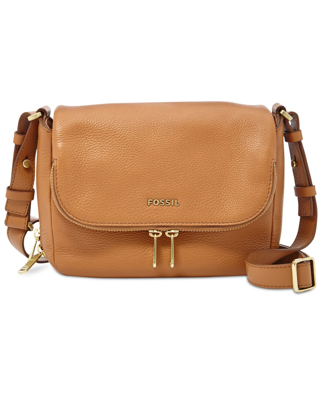 Fossil Preston Leather Small Flap Crossbody in Brown (Camel) | Lyst