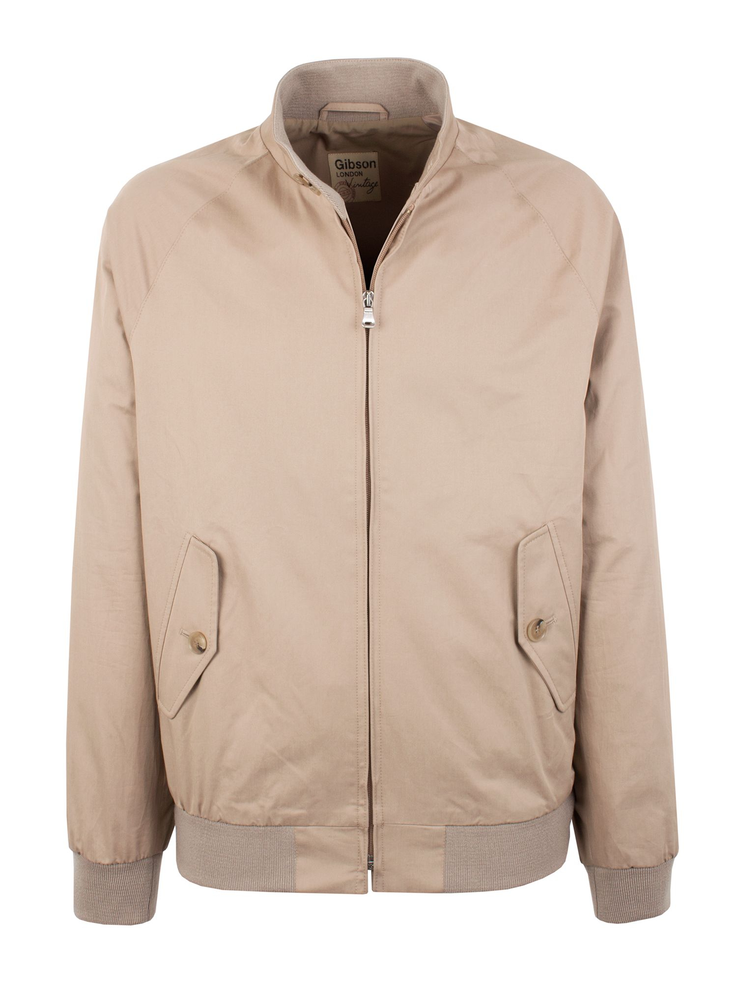Download Gibson Cotton Formal Full Zip Harrington Jacket in Stone ...