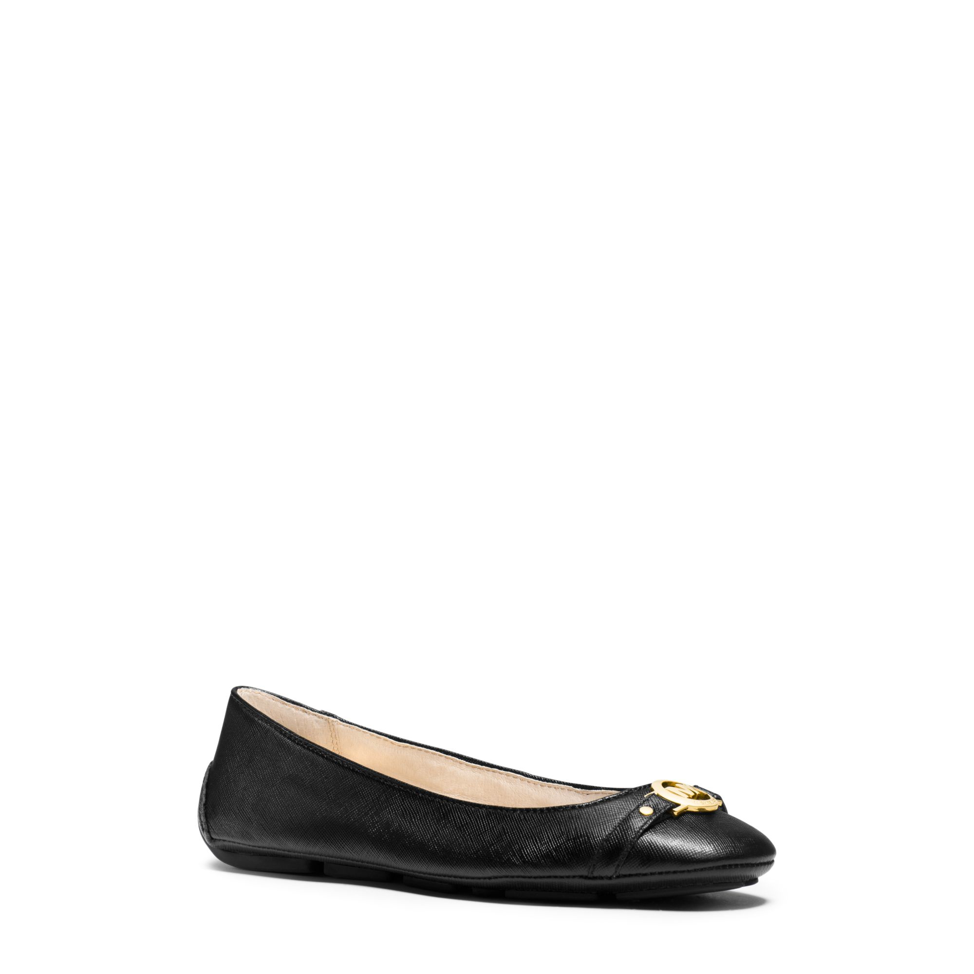 michael kors black leather flats