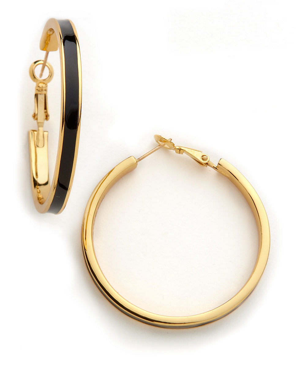 Kate Spade Bar None Enamel Hoop Earrings in Black Lyst