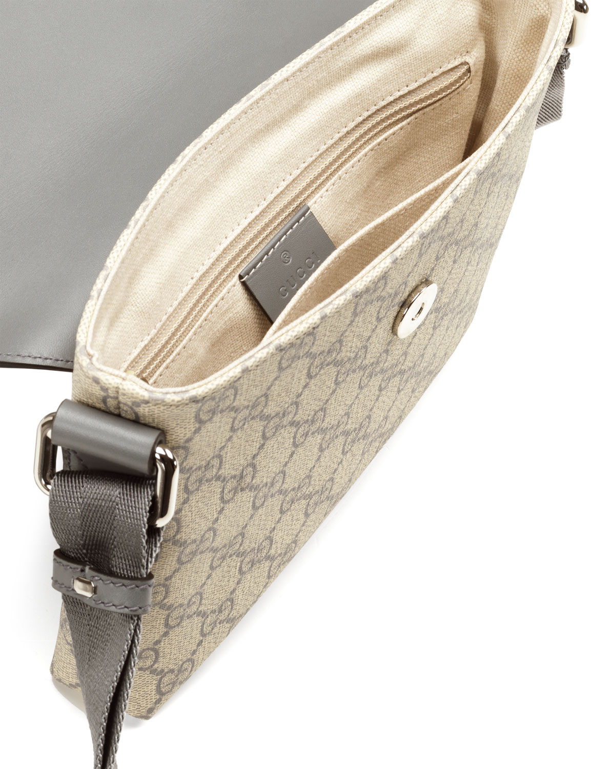 Gucci Gg Supreme Canvas Messenger Bag in Gray - Lyst