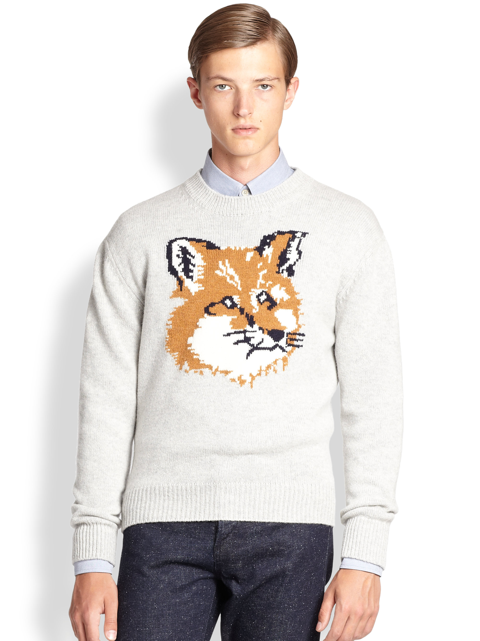 maison kitsune fox head sweatshirt