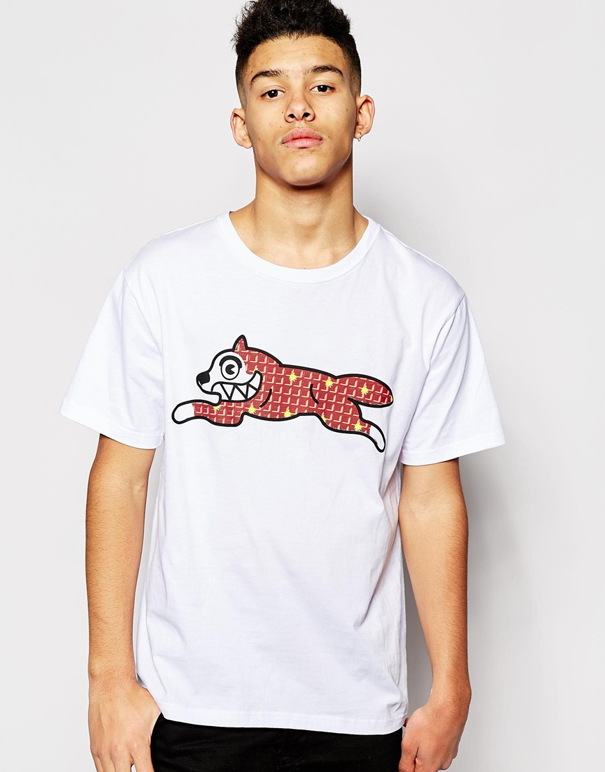 cicecream Ice Cream T Shirt With Running Dog Waffle Logo In White For Men Lyst