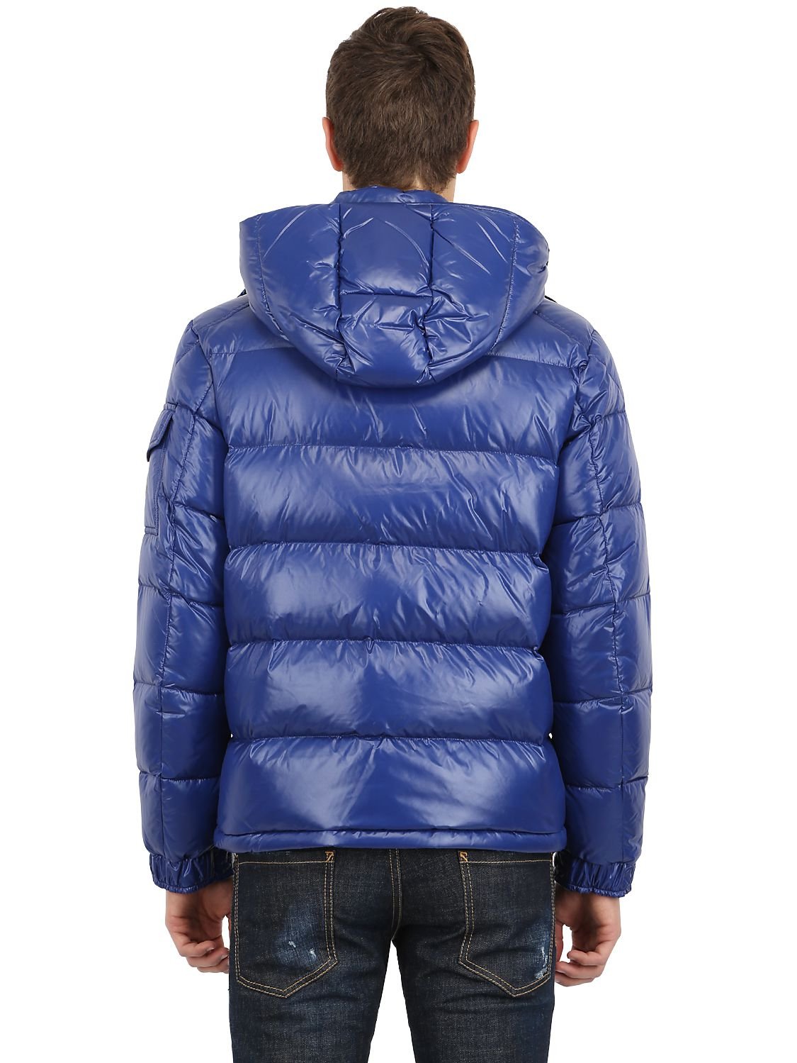 Moncler shiny blue jacket Clearance