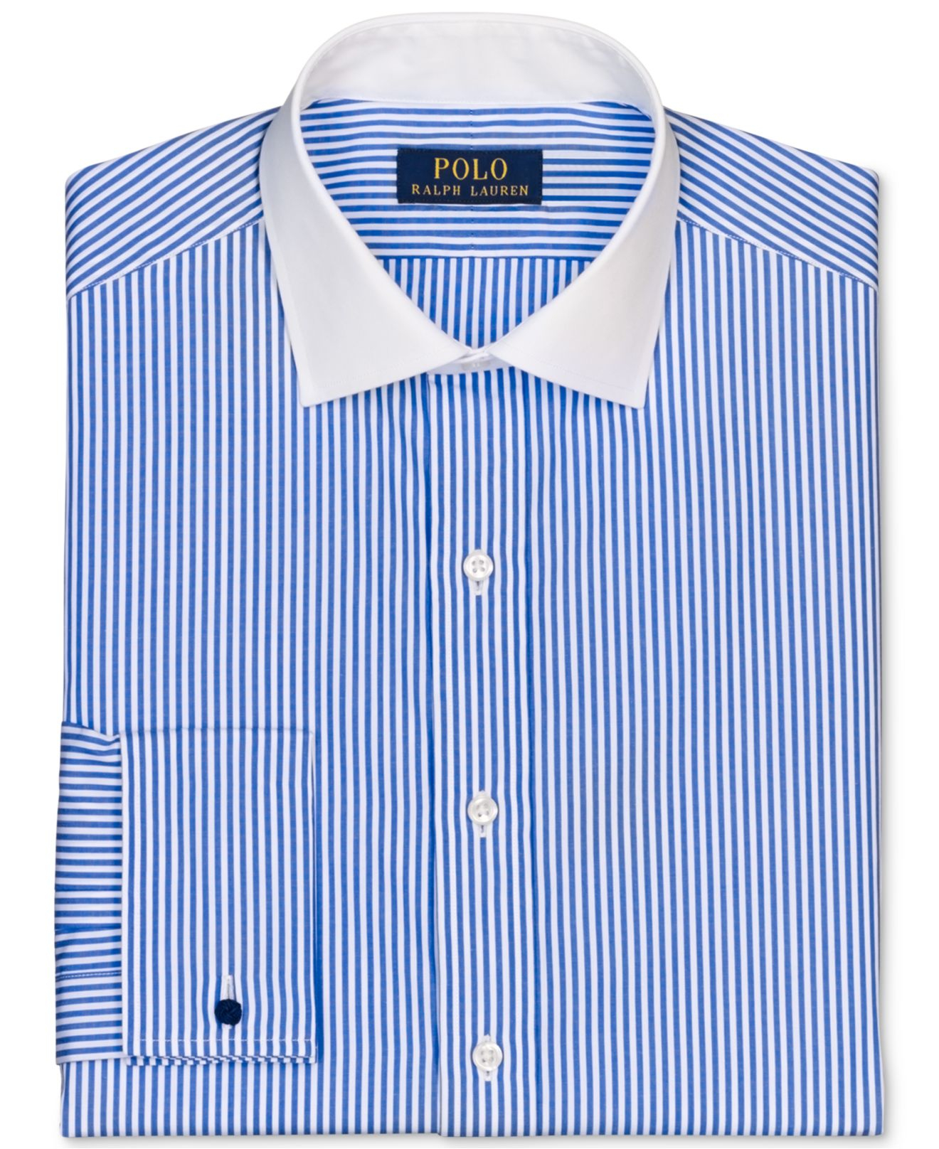 Ralph Lauren Polo Blue And White Stripe French Cuff Dress Shirt for Men |  Lyst