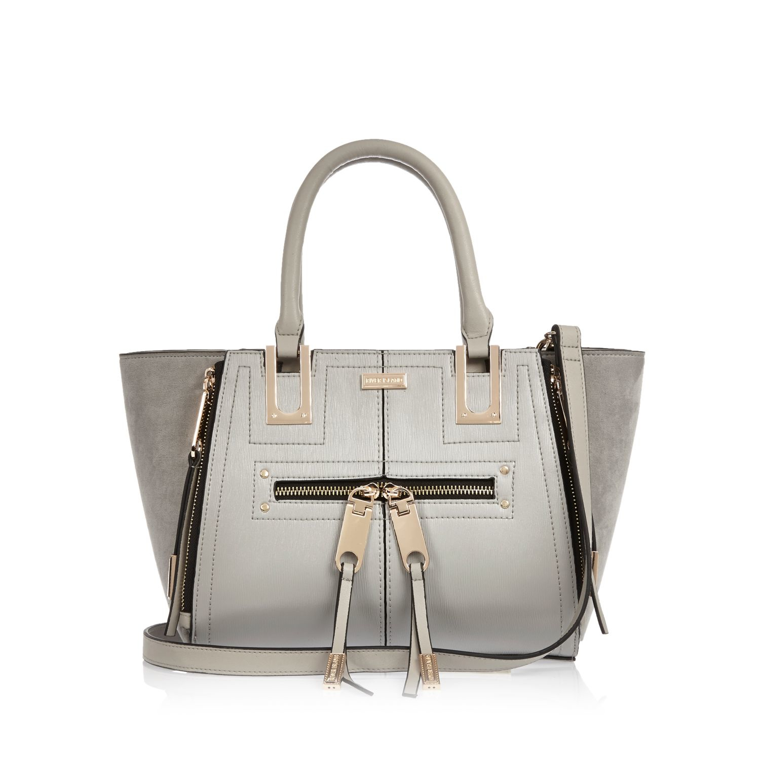 river island grey tote bag