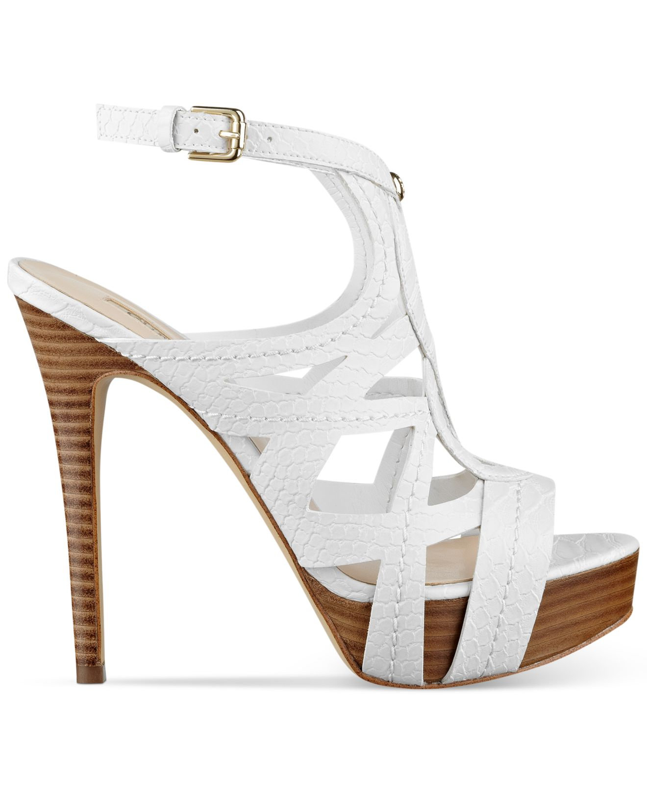 guess white heels